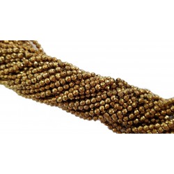 Hematyt 3mm fasetowana kulka sznur - złoty