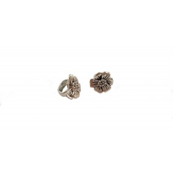 Przekładka na rzemień ozdobna kwiatek 18x17mm cyna - srebrny