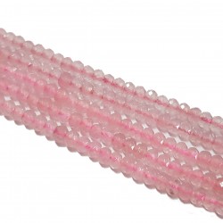 Jadeit fasetowany 4x3mm sznur - jasno różowy