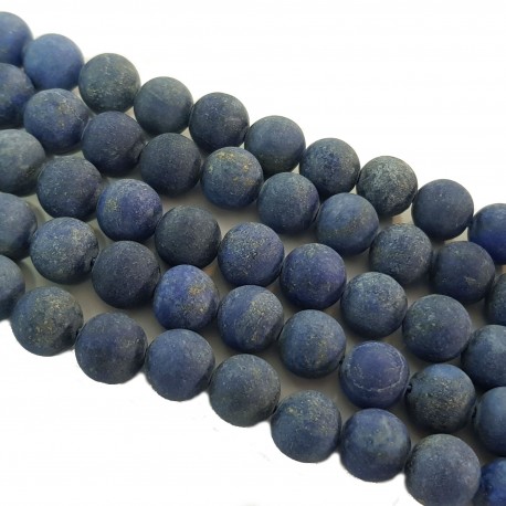 Lapis Lazuli 10mm matowy kulka sznur - niebieski