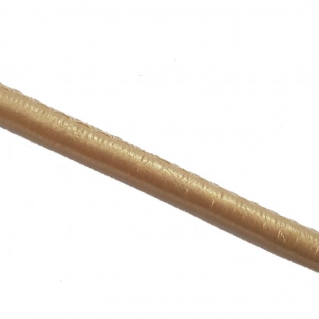 Rzemień szyty gładki 6x4mm skóra syntetyczna - metaliczny jasny złoty