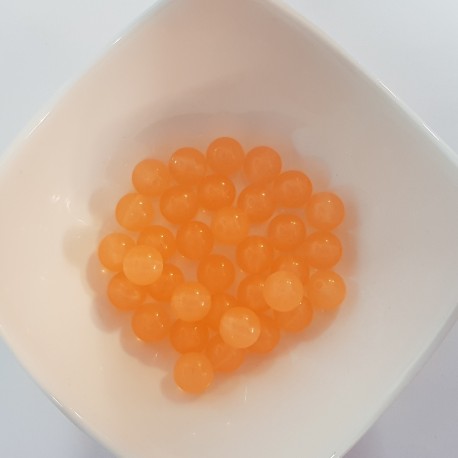 Koraliki plastikowe kulka gładka 10mm - mleczny pomarańczowy