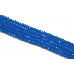 Koraliki szklane fasetowane 4x3mm niebieski sznur
