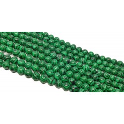 Malachit 10mm sznur głądki kulka - zielony