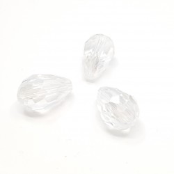 Koraliki szklane fasetowane krople 15x10mm - crystal ab