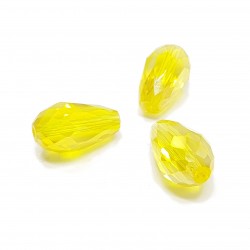 Koraliki szklane fasetowane krople 15x10mm - żółty ab