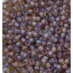 Koraliki TOHO round Tr-11-926 Inside-Color Lt Topaz/Opaque Lavender-Lined 10g