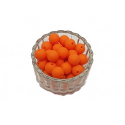 Koraliki plastikowe kulki matowe 10mm - pomarańczowy