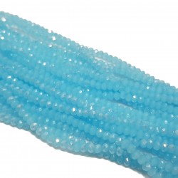 Koraliki szklane fasetowane 3x2mm błękitny AB sznur