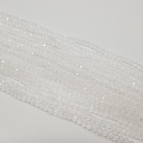 Koraliki szklane fasetowane 3x2mm transparentny - sznur