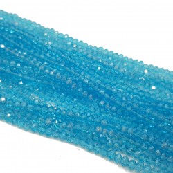Koraliki szklane fasetowane 3x2mm niebieski AB - sznur