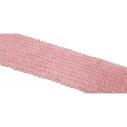 Kamień Kwarc różowy 4mm gładka kulka - sznur