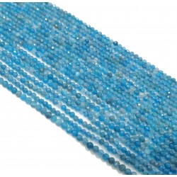 Apatyt 2mm fasetowana kulka niebieski - sznur