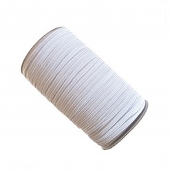 Guma / gumka eslastyczna płaska do maseczek 6mm biała - 10 metrów