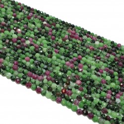Zoisyt z Rubinem 3mm fasetowana kulka - sznur