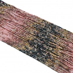 Rodonit 2,5-3mm cieniowany fasetowana kulka - sznur