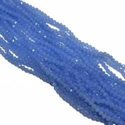 Koraliki szklane fasetowane oponka 4x3mm królewski błękit - sznur