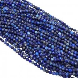 Lapis Lazuli 4mm fasetowana kulka - sznur