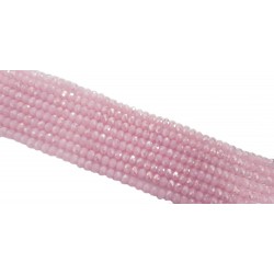Koraliki szklane  fasetowane 8x6mm różowy efekt AB sznur